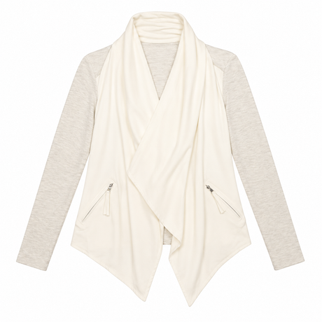 Ivory Waterfall Open Front Drape Cardigan