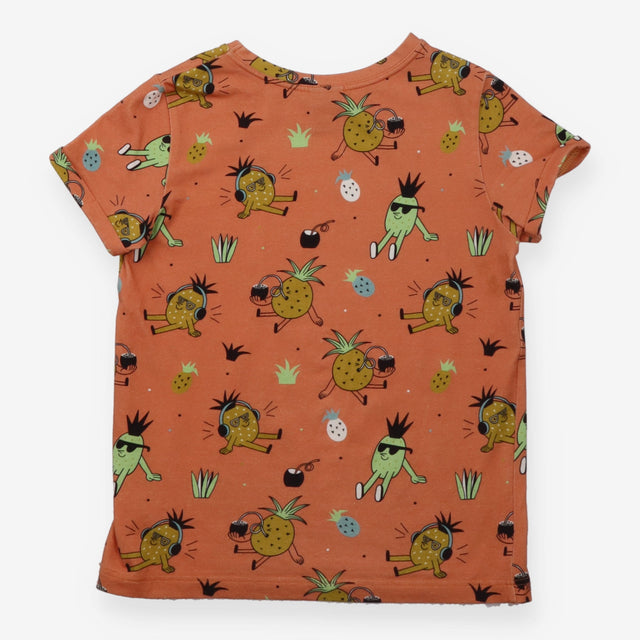 Tee Orange with Holiday Pineapples Prints