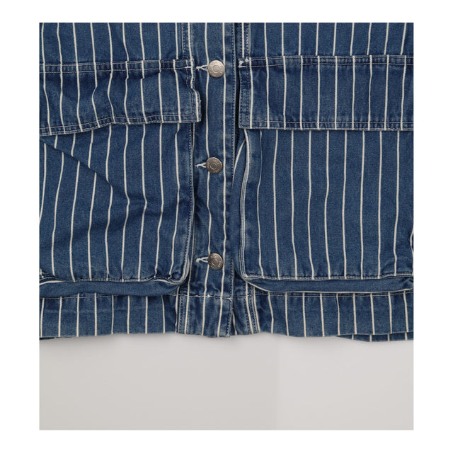 Jacket Blue Striped Denim Utility Button Up