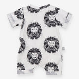 Romper white black lion shortie