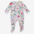 Sleepsuit blue floral poppers