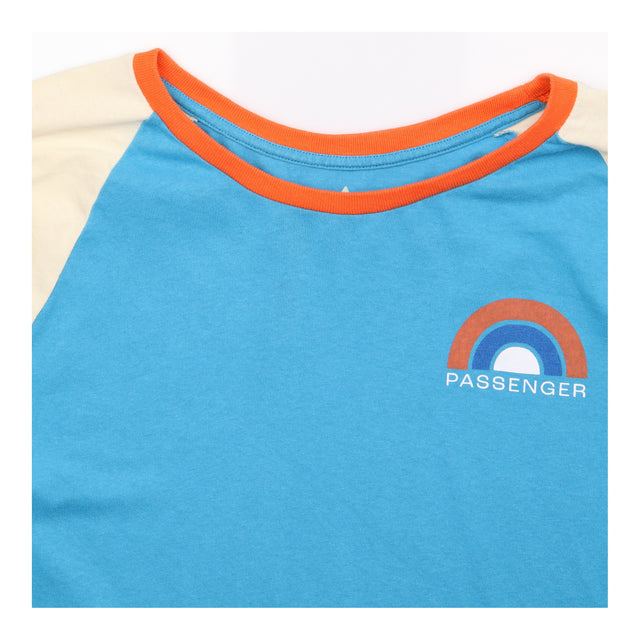 Blue Cream Colour Block Rainbow Long Sleeve Raglan