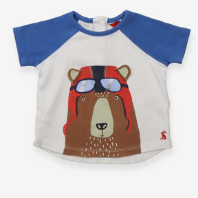 T-Shirt White and Blue Flying Bear