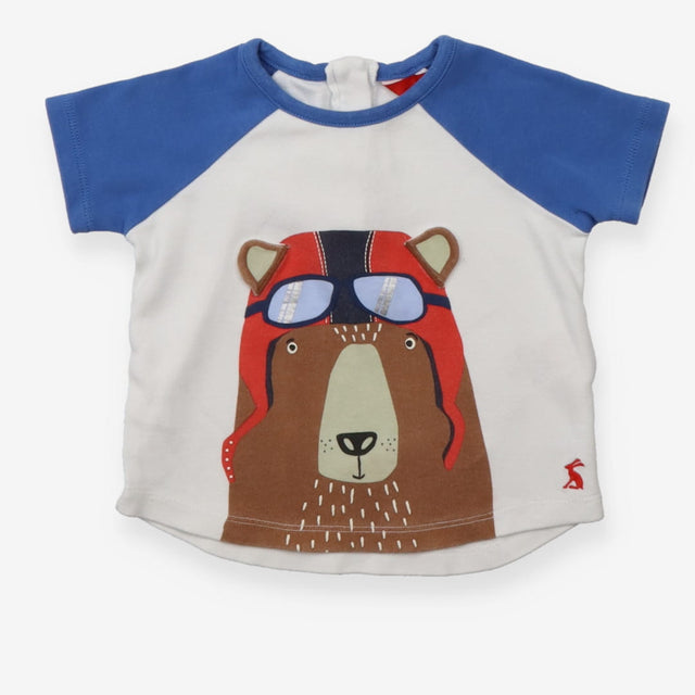 T-Shirt White and Blue Flying Bear