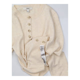 Cardigan Soft Knit Crew Neck Button Front Vanilla 