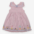 Peter Pan Collar Dress Pink and White Strip with E