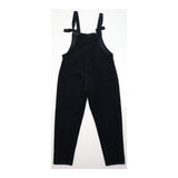 Black Organic Cotton Tie Strap Dungarees