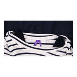 Navy Striped Maternity Nursing Dress With Button F