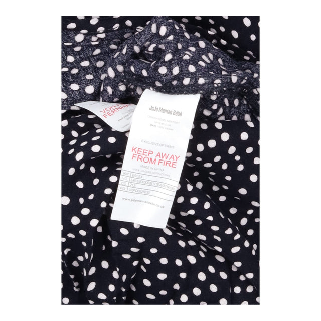 Blouse Navy White Polka Dot Viscose V-Neck Materni