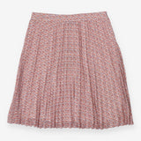 Pleated Midi Skirt with Delicate Botanical Print