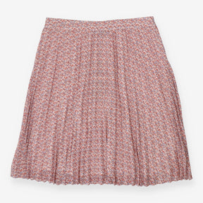 Pleated Midi Skirt with Delicate Botanical Print