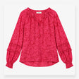 Pink Patterned V-Neck Blouse ECOVERO Viscose
