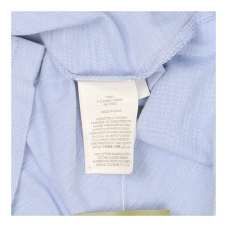 Light Blue Jersey Blouse – Ruffle Neck Soft Stretc