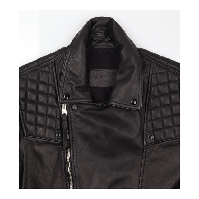 Jacket Black Taro Quilted Biker 100% Lamb Leather 