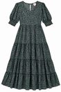 Midi and Tiered Dress Grey Teal Animal Print Tiere