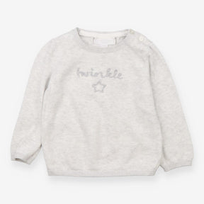 Grey knit sweater with twinkle star