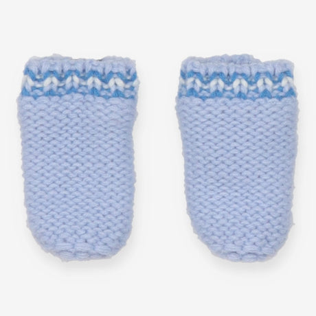 Blue knit mittens