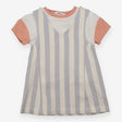 Striped pinafore dress with t-shirt