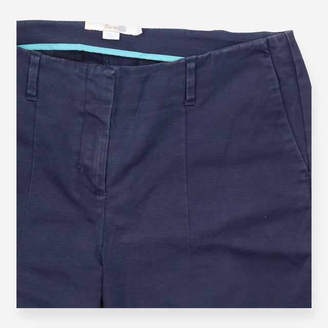 Navy Blue Cotton Stretch Tailored Trousers