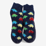Slipper Socks Navy Dinosaurs