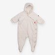 Grey quilted pramsuit with heart
