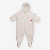 Grey quilted pramsuit with heart