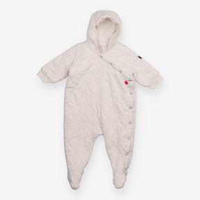 Grey quilted pramsuit with heart