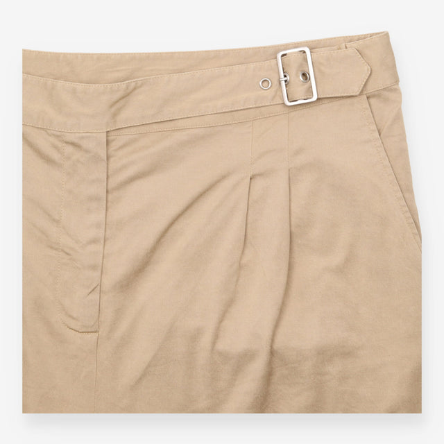 Wide Leg Trousers Tan Pleat Front Lyocell Blend