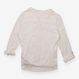 Ivory Pintuck Lace Trim Cotton Shirt