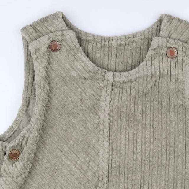 Green cord pinafore dress