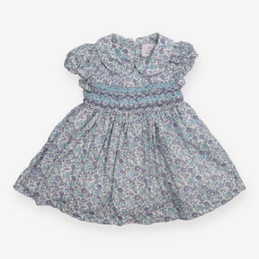 Dress Short Sleeve Blue and Purple Floral