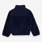 Jacket fleece navy with green zip