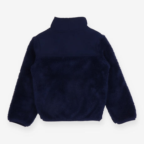 Jacket fleece navy with green zip