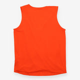 Top Orange Red Draped V Neck Sleeveless