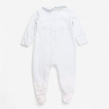 Sleepsuit White Collared with Paddington Smocking