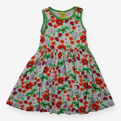 Dress Sleeveless Green Meadow Flowers