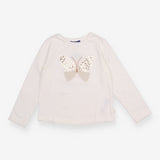 White Sequin Butterfly Long Sleeve