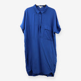 Midi Shirt Dress Cobalt Blue Collared