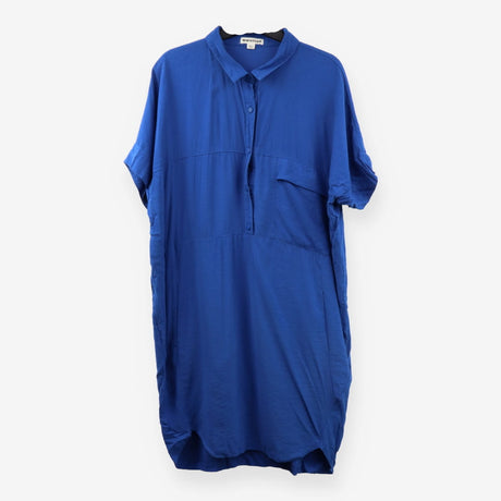 Midi Shirt Dress Cobalt Blue Collared
