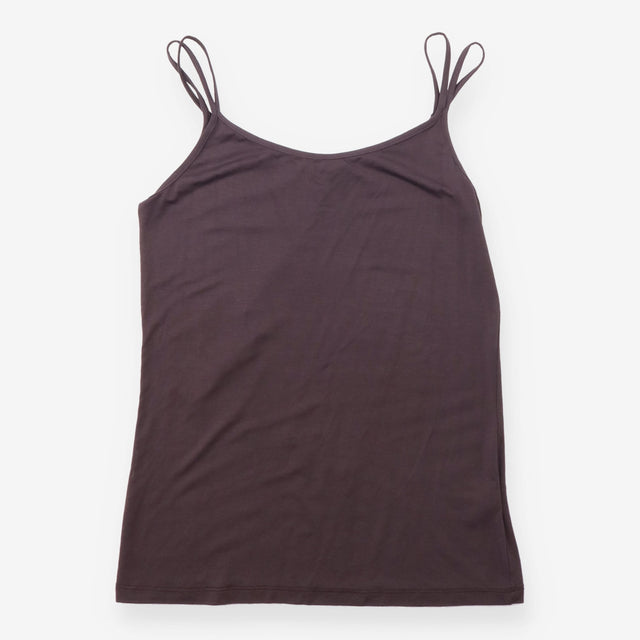 T-Shirt Dark Brown Modal Stretch Double Strap