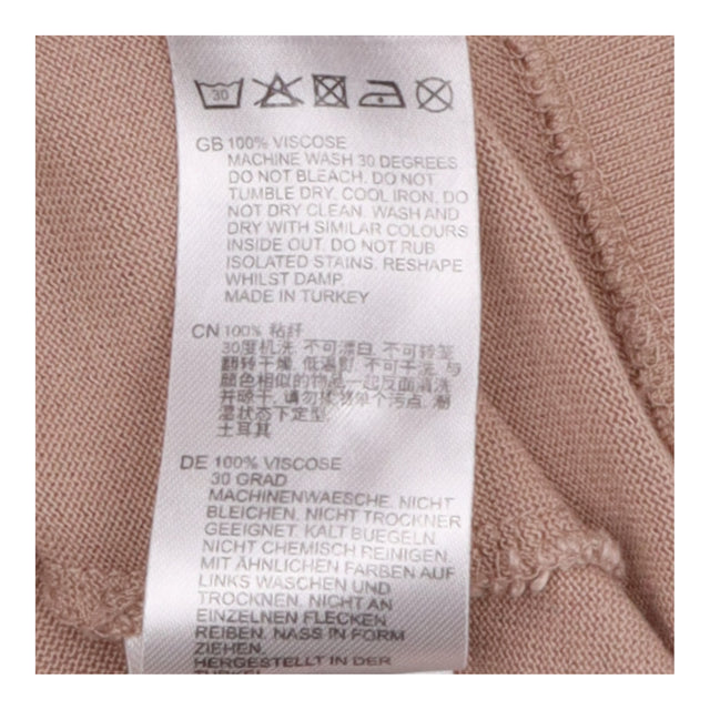 Draped Top Taupe Camel Cowl Neck Long Sleeve