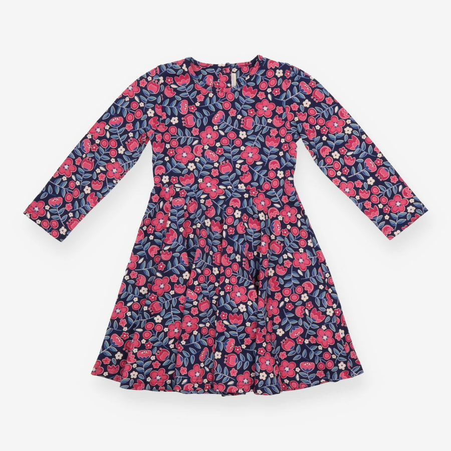 Skater Dress Navy and Floral Print