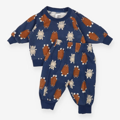 Blue tracksuit with furry monsters