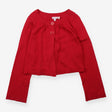 Red knit cardigan