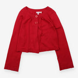 Red knit cardigan
