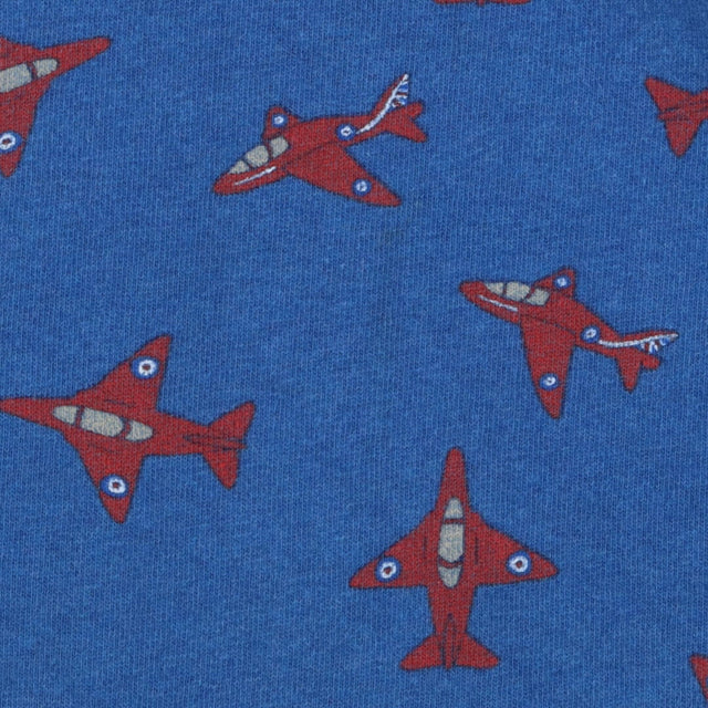 Sweater Blue with Red Airplanes