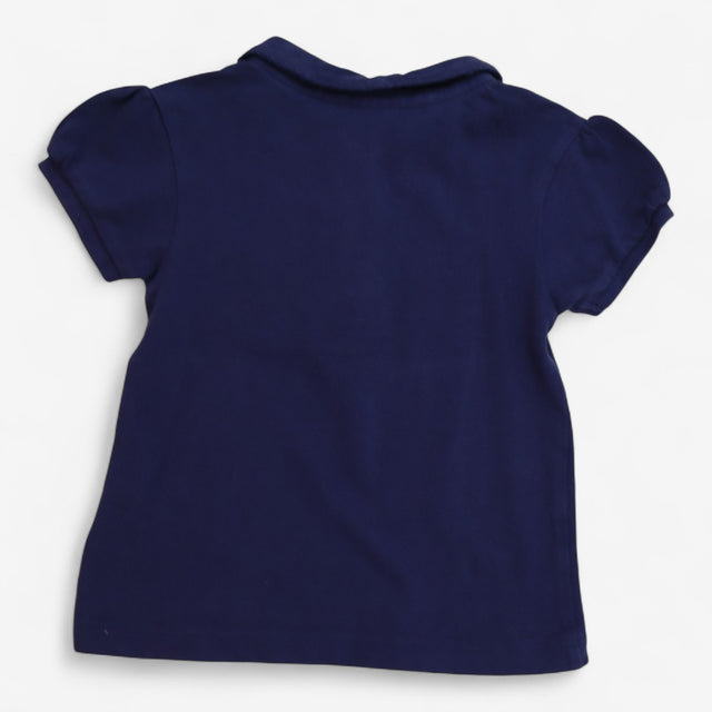 Blue Polo Shirt with Coloured Buttons