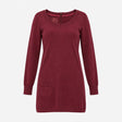 Berry Cotton Knitted Scoop Neck Tunic with Pockets