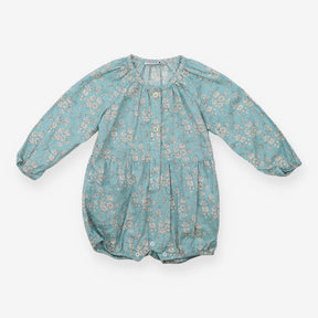 Woven Shortie Romper Blue and White Floral