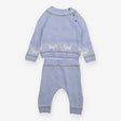 Knit Sweater and Legging Set Light Blue Dogs